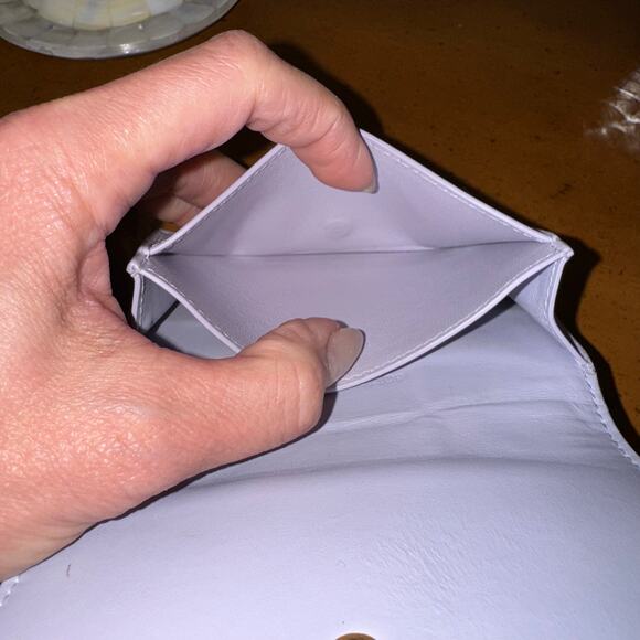 Bottega Veneta Maxi Intrecciato Card Holder Small Wallet Purple Lambskin - Picture 4 of 10